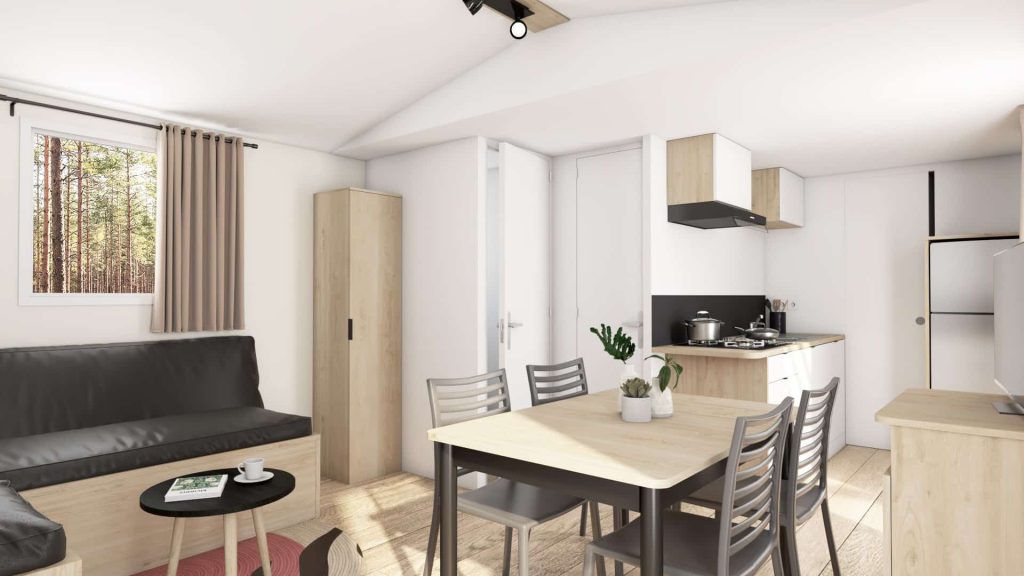 residences trigano mobil home 2chambres nest33 2 plan 3D 4 1